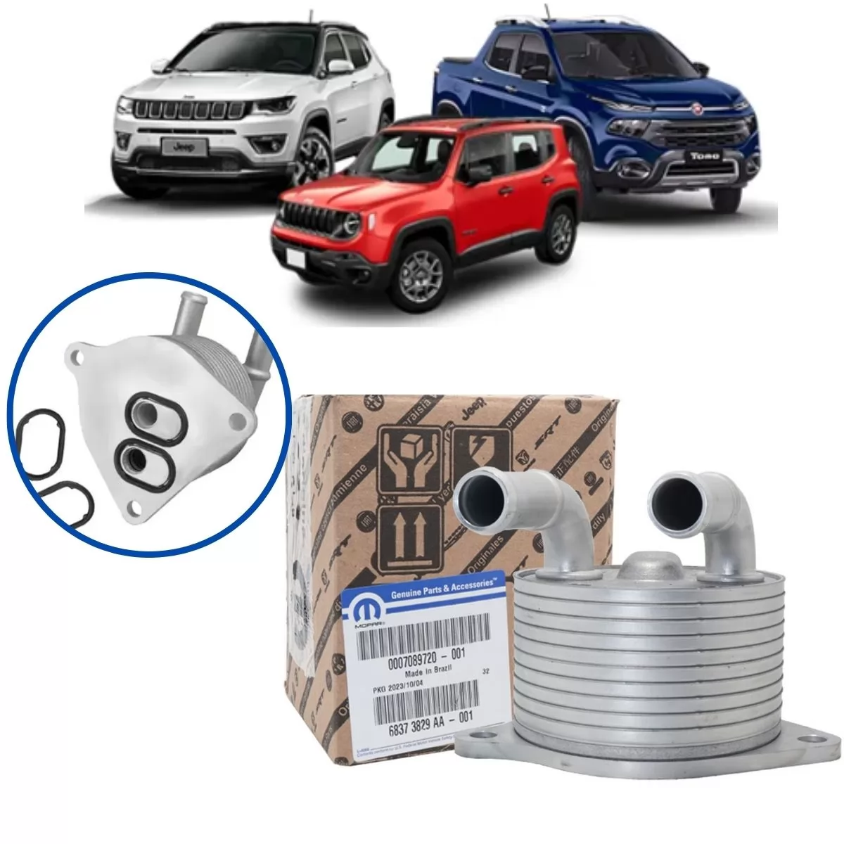 RESFRIADOR DE OLEO RADIADOR FIAT/JEEP ARGO/COMPASS/CRONOS/TORO/RENEGADE 15/ FLEX TROCADOR DE CALOR