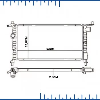 RADIADOR ALUMINIO GM CORSA 1.0/1.4/1.6 94/02 E 1.0/1.6 03/... S/ AR