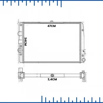 RADIADOR ALUMINIO VW GOL/PARATI/SAVEIRO 1.0/1.6/1.8/2.0 95/08 C/AR