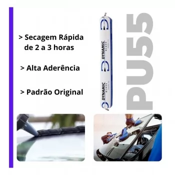 Cola Pu Para-brisa Sache 600ml 815g Pu55 Preto 3 Unidades