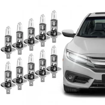 Kit 10 Lampada H1 Farol Alto e Baixo Original 12V 55W