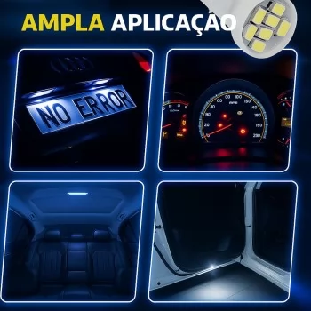 LAMPADA LED T10 SUPER BRANCO 8 LEDS 12V (TORRE)