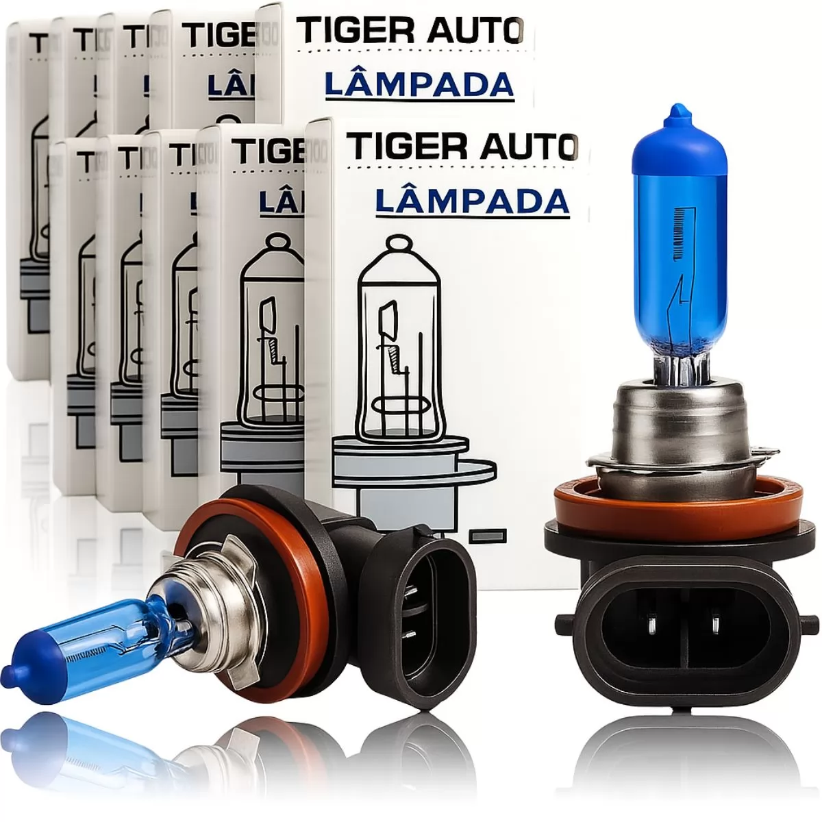 Kit 10 Lâmpadas Super Branca H11 8500k Farol Carro 12v 55w
