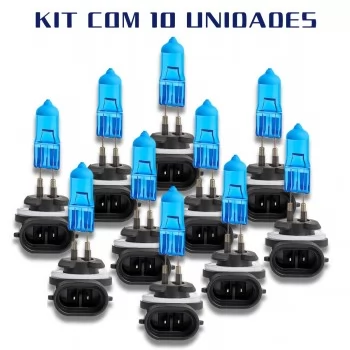 Kit 10 Lâmpadas Super Branca H27 8500k Farol Carro 12v 55w