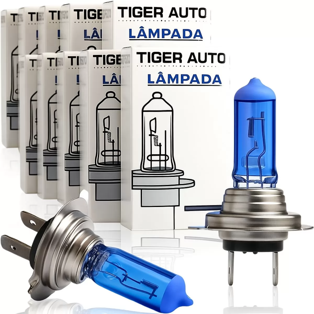 Kit 10 Lâmpadas Super Branca H7 8500k Farol Carro 12v 55w