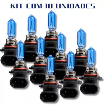Kit 10 Lâmpadas Super Branca Hb4 8500k Farol Carro 12v 55w