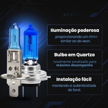 Kit 4 Lâmpadas Super Branca  8500K  H7 + H1