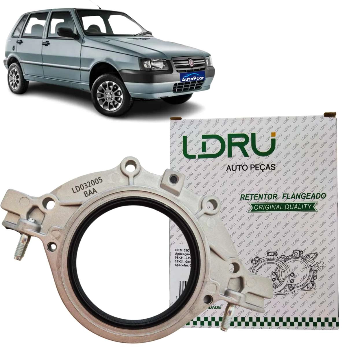 RETENTOR FIAT VIRABREQUIM TRAS UNO 1.0/1.3 8V FIRE C/ FLANGE