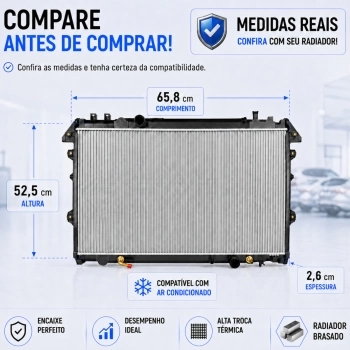 RADIADOR ALUMINIO TOYOTA HILUX 2.5/3.0 06/15 (DIESEL AUT/MEC)