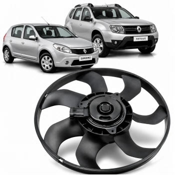 MOTOR VENTILADOR RADIADOR RENAULT LOGAN II/SANDERO II 1.0 1.6 13/19 DUSTER 1.6/2.0 16V 16/ C/SUPORTE