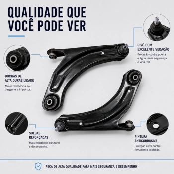 Par Bandeja Balança Inferior Dianteira Kwid 2018 2019 A 2024