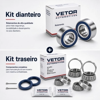 Kit 4 Rolamentos 2 Dianteiro + 2 Traseiro Gol G2 G3 G4 G5