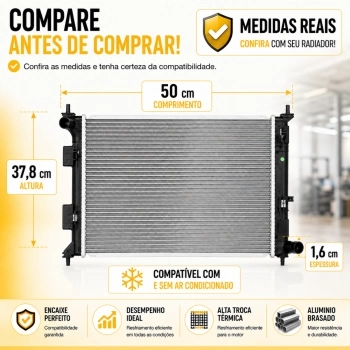 RADIADOR ALUMINIO HYUNDAI HB20 1.0/1.6 12/16V 12/ (MANUAL)