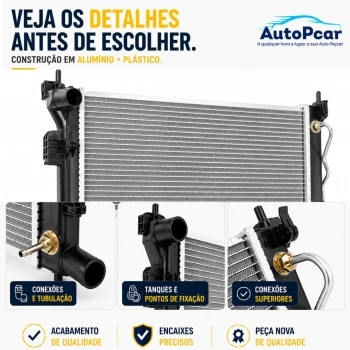 RADIADOR ALUMINIO HYUNDAI HB20 1.6 16V 14/19 VELOSTER 1.6 16V 12/13 (AUTOMATICO)