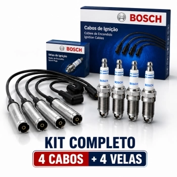 Cabo de Vela + Jogo Velas Astra 2.0 Flex 2004 a 2010 Bosch