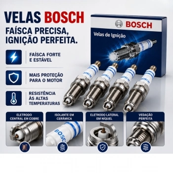 Cabo de Vela + Jogo Velas Astra 2.0 Flex 2004 a 2010 Bosch