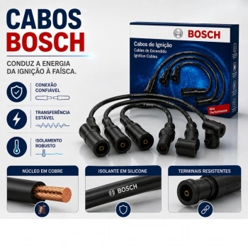 Cabo de Vela + Jogo Velas Astra 2.0 Flex 2004 a 2010 Bosch