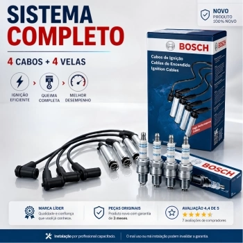 Cabo de Vela + Jogo Velas Astra 2.0 Flex 2004 a 2010 Bosch
